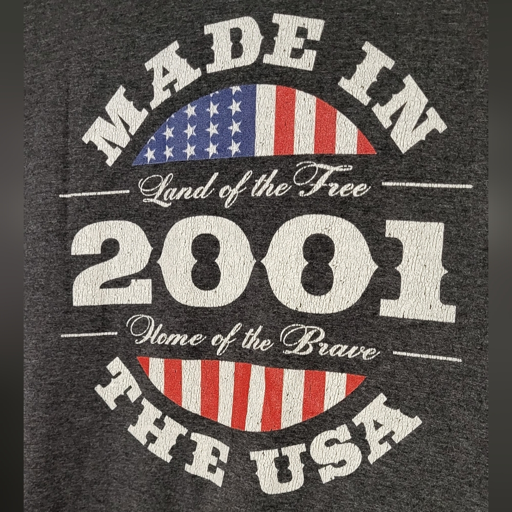 Port & Company Men's Dark Heather Gray Patriotic Short Sleeve T-Shirt Size Large - Picture 4 of 6